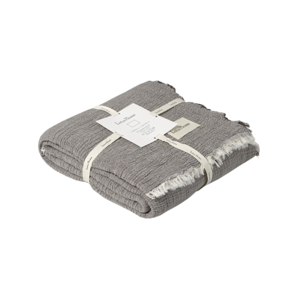 Покрывало Lotus Home - Larna muslin anthracite 160*200