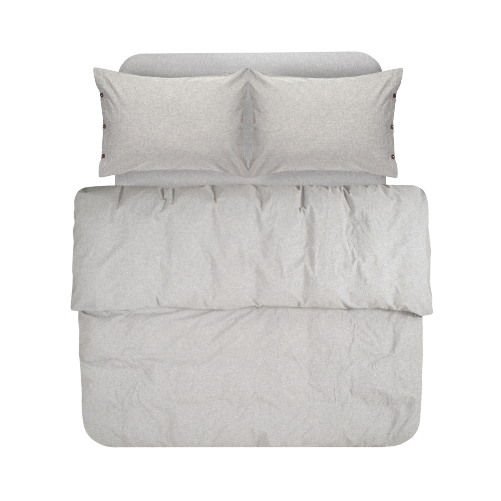 Постільна білизна Lotus Home Washed cotton - Solid light antracite сімейний