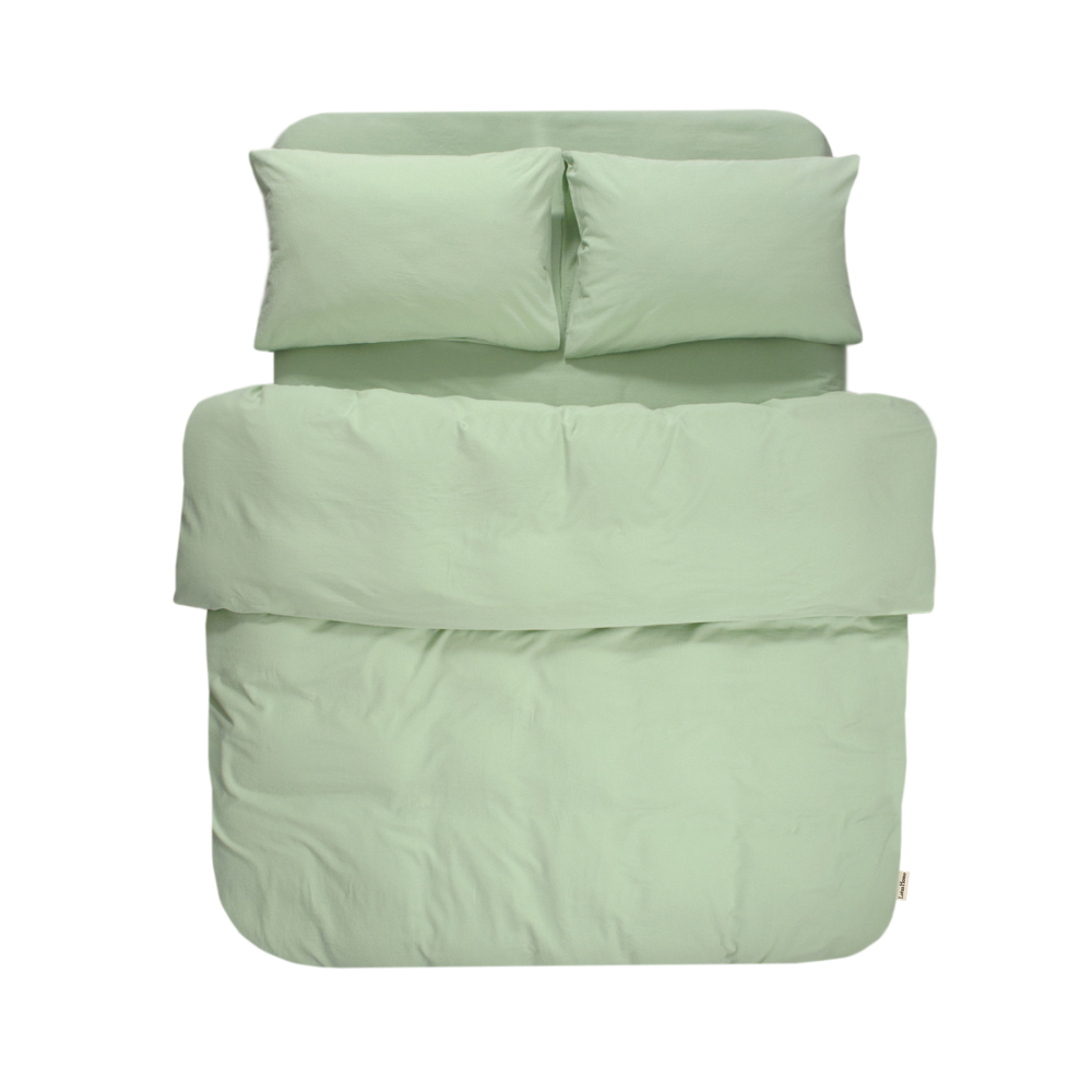 Постельное белье Lotus Home Washed cotton - Kansas светло-зеленый евро