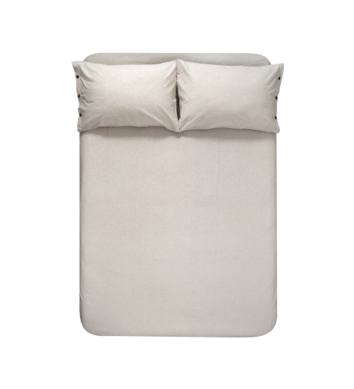 Простирадло з наволочками Lotus Home Washed Cotton - Kahve-bej 260*280