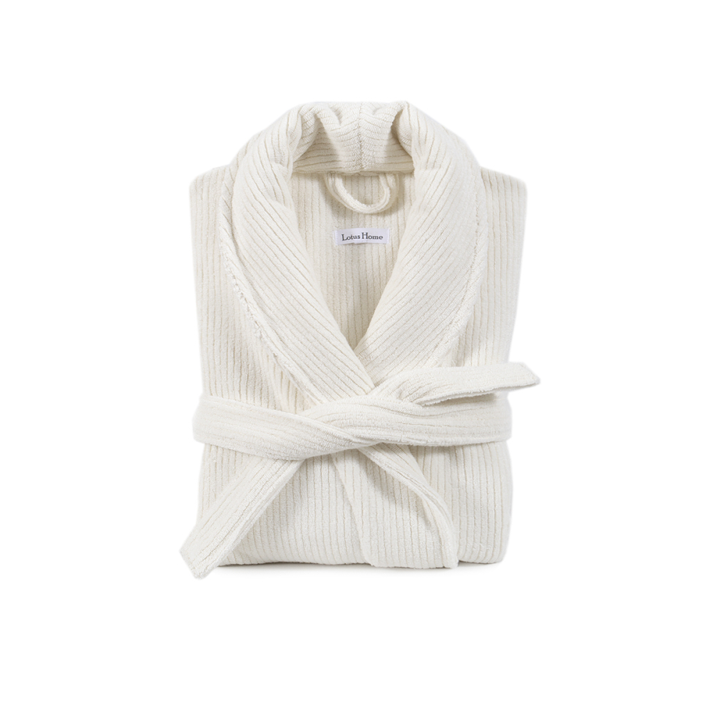Халат unisex Lotus Home - Bold New Microcotton off white махровий M
