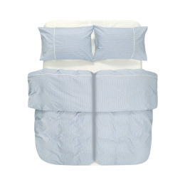 Постільна білизна Lotus Home - Premium Percale Stripe блакитний сімейний