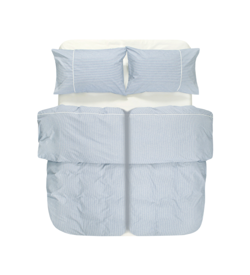 Постельное белье Lotus Home - Premium Percale Stripe голубой семейный