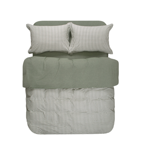 Постільна білизна Lotus Home - Checked Gingham оливковий сімейний