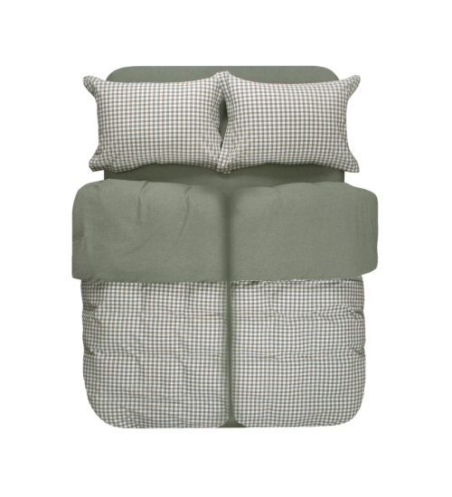 Постельное белье Lotus Home - Checked Gingham олива семейный
