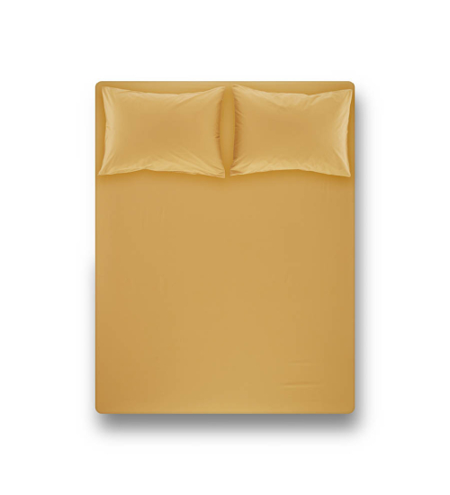 Простынь на резинке с наволочкой Penelope - Laura mustard горчичный 100*200+50*70