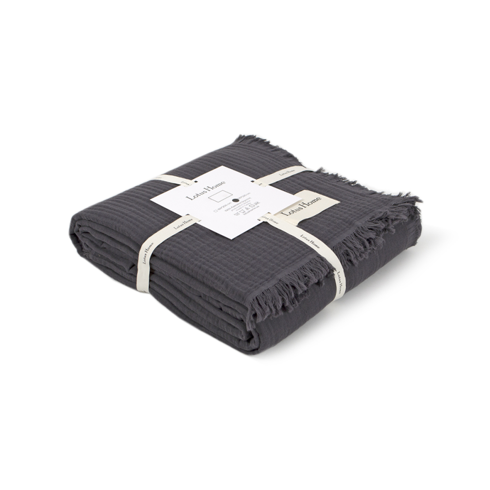 Покривало Lotus Home - Napa muslin anthracite 200*220