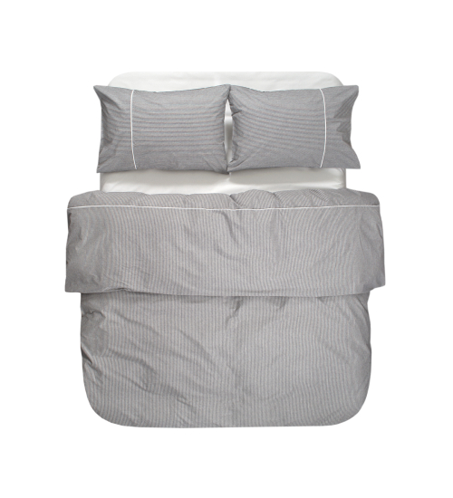 Постільна білизна Lotus Home - Premium Percale Stripe антрацит євро