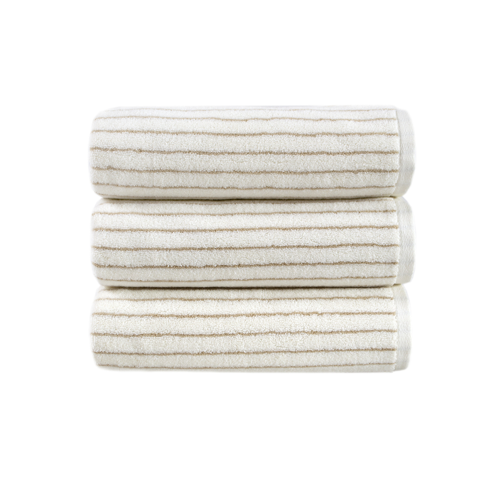 Рушник Lotus Home Готель Premium - Microcotton Stripe Ecru-Kahve 70*140 550 г/м²