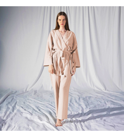 Домашняя одежда Penelope - Serli uzun kollu kimono somon лососевый S-M