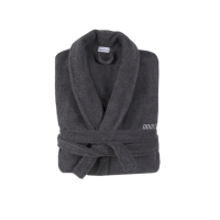 Халат махровый unisex Lotus Home - Basic Soft private line графит L