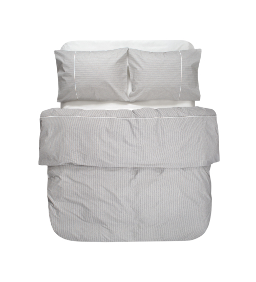 Постельное белье Lotus Home - Premium Percale Stripe серый евро