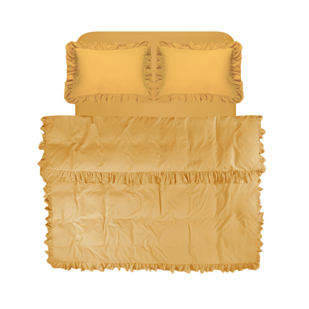 Постільна білизна Lotus Home Washed cotton - Kansas fly гірчичний євро