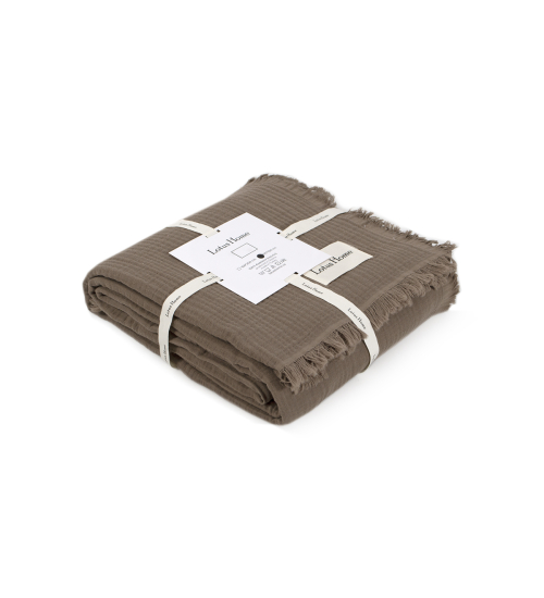 Покрывало Lotus Home - Napa muslin brown 200*220