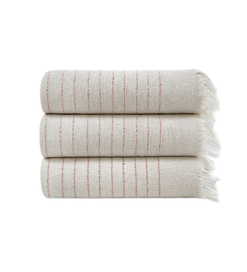 Полотенце со льна Lotus Home - Line коралловый 50*90