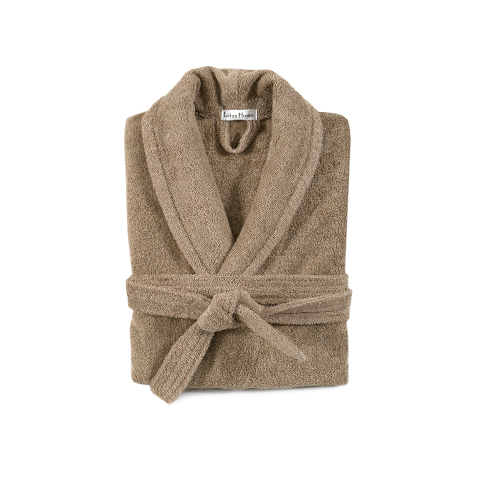 Халат махровый unisex Lotus Home - Basic New Line бежевый XL