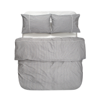 Постільна білизна Lotus Home - Premium Percale Stripe антрацит сімейний