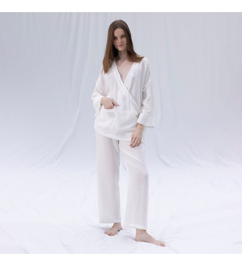 Домашняя одежда Penelope - Serli kruvaze kimono kisa beyaz белый S-M