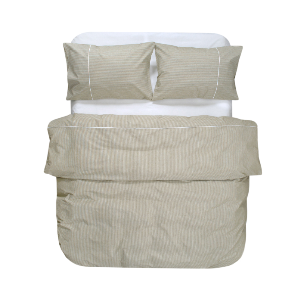 Постельное белье Lotus Home - Premium Percale Stripe хаки евро