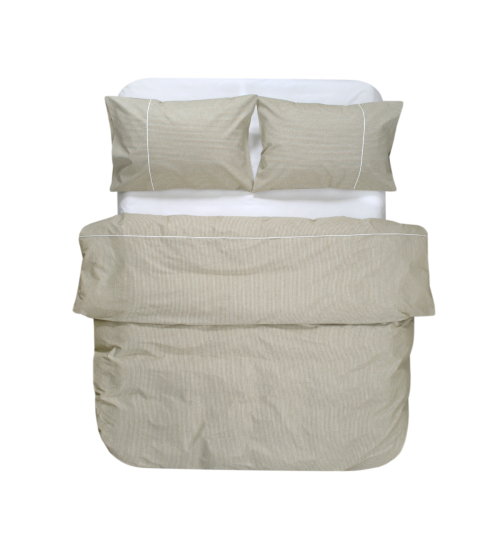 Постельное белье Lotus Home - Premium Percale Stripe хаки евро
