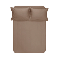 Простирадло з наволочками сатин Lotus Home - Dakota Modern кавовий 240*260+50*70 (2)