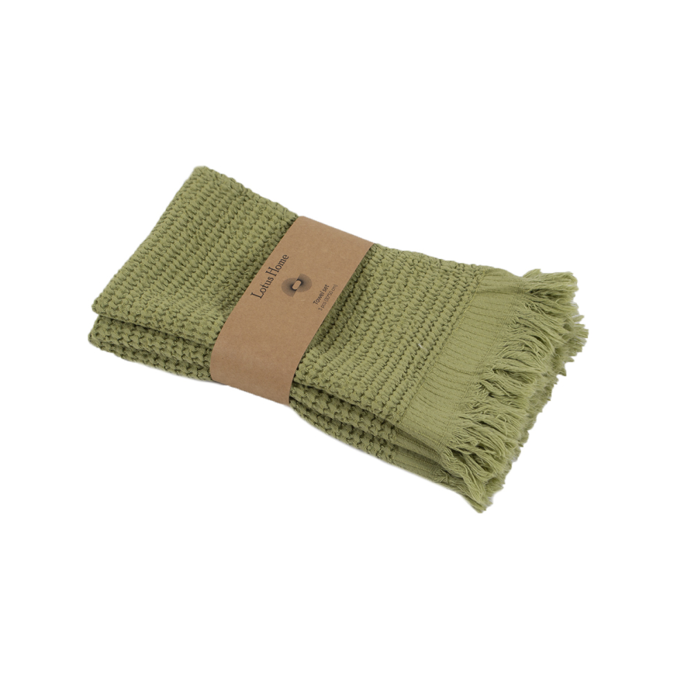 Набор полотенец Lotus Home - Rius olive оливковый 30*50 (3 шт.)