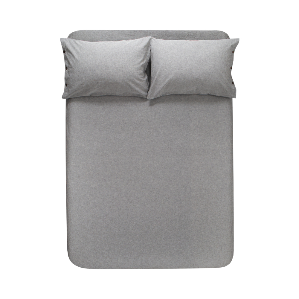 Простирадло з наволочками Lotus Home Washed Cotton - Antracite 260*280