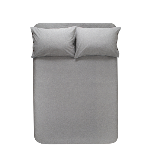Простирадло з наволочками Lotus Home Washed Cotton - Antracite 260*280