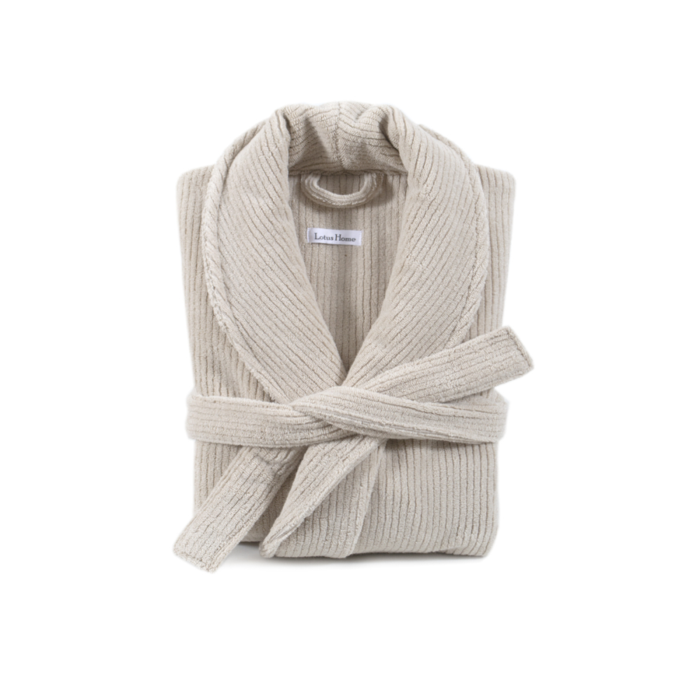 Халат unisex Lotus Home - Bold New beige махровий M