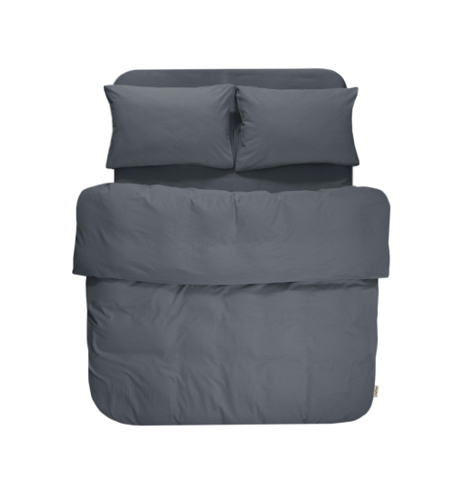 Постельное белье Lotus Home Washed cotton - Kansas антрацит евро