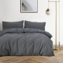 Постельное белье Lotus Home Washed cotton - Kansas антрацит евро
