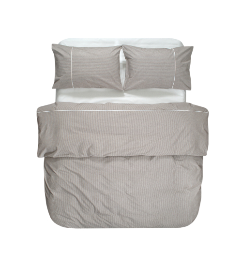 Постільна білизна Lotus Home - Premium Percale Stripe коричневий сімейний