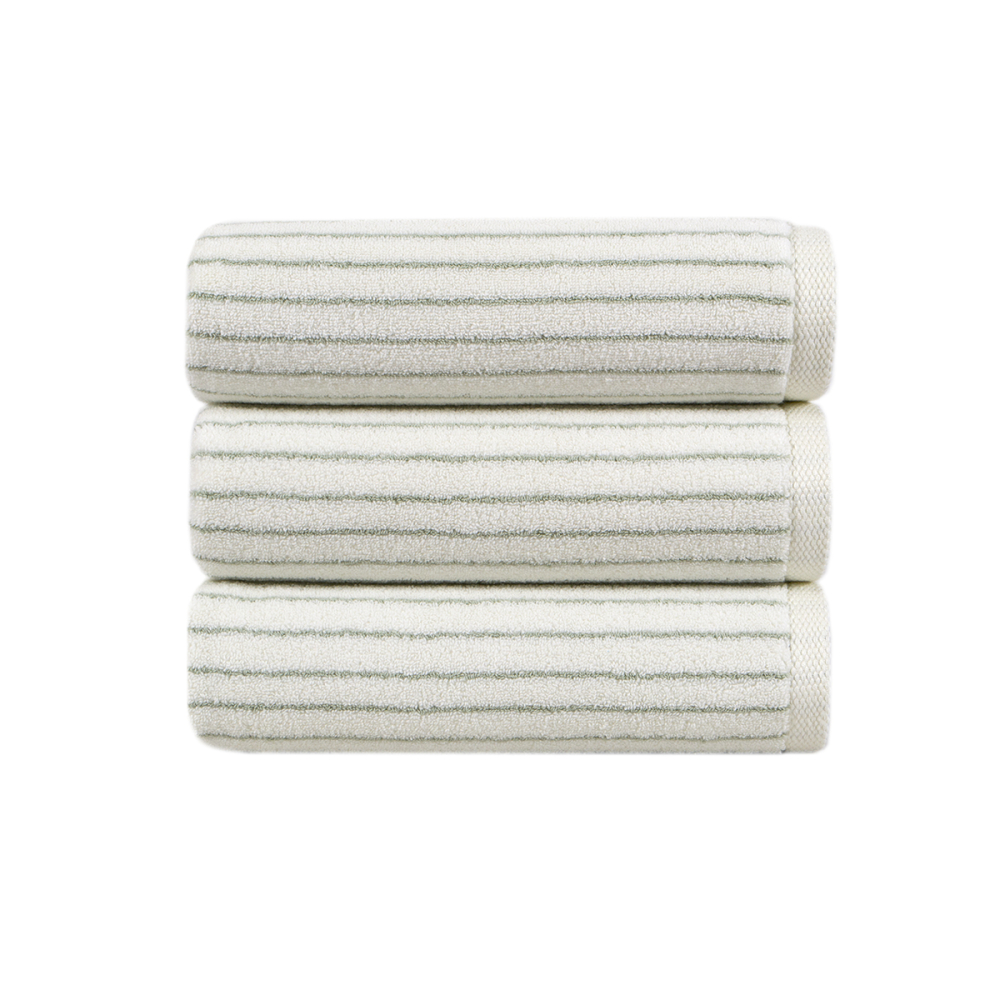 Рушник Lotus Home Готель Premium - Microcotton Stripe Ecru-Sage 90*150 550 г/м²