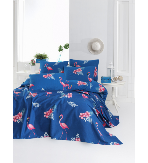 Покрывало пике Lotus Home Perfect - Flamingo голубой 160*235