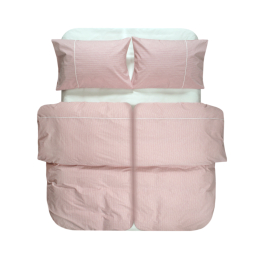 Постільна білизна Lotus Home - Premium Percale Stripe рожевий сімейний