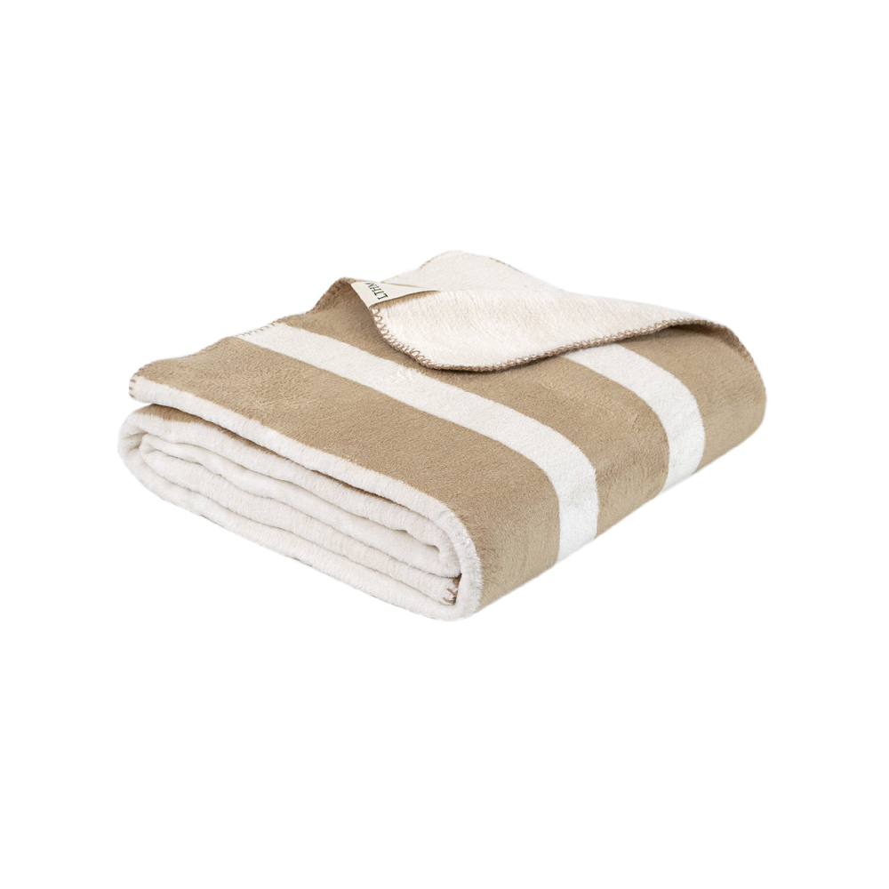 Плед Lotus Home - Infinity Stripe бежевий 200*220