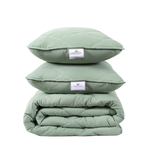 Набор одеяло с подушками Penelope - Colors in Comfort green зеленый евро