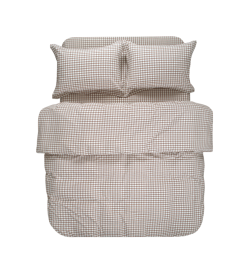 Постільна білизна Lotus Home - Checked Gingham кавовий сімейний
