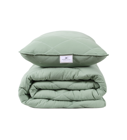 Набор одеяло с подушкой Penelope - Colors in Comfort green зеленый полуторный