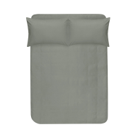 Простирадло на резинці з наволочками сатин premium Lotus Home - Leona хакі 160*200+50*70 (2)