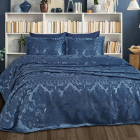 Покрывало жаккард с наволочками Dantela Vita - Armada indigo синий евро