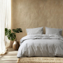 Постельное белье Lotus Home - Premium Percale Stripe серый семейный