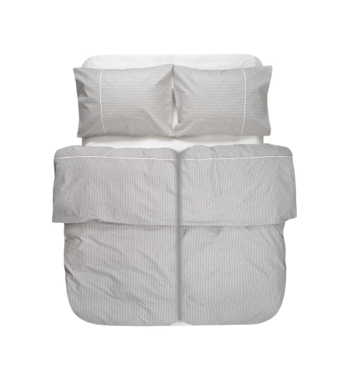 Постельное белье Lotus Home - Premium Percale Stripe серый семейный